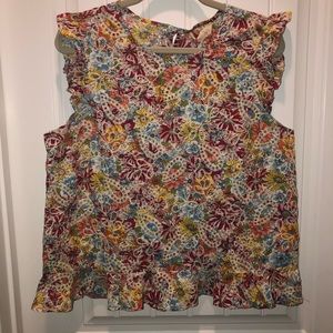 Women’s floral eyelet summer top by Solitaire NWT Size Large